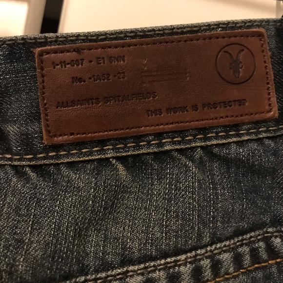 All Saints Distressed High Waist Capri Denim Jeans - Picture 7 of 8